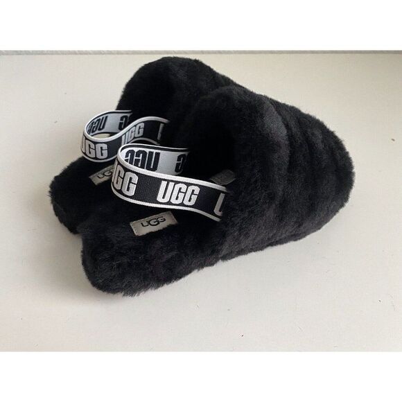 UGG Fluff Yeah Ruby Black Slide Slippers 1098494 Women’s Size 6 Box No Lid NEW - Picture 8 of 13